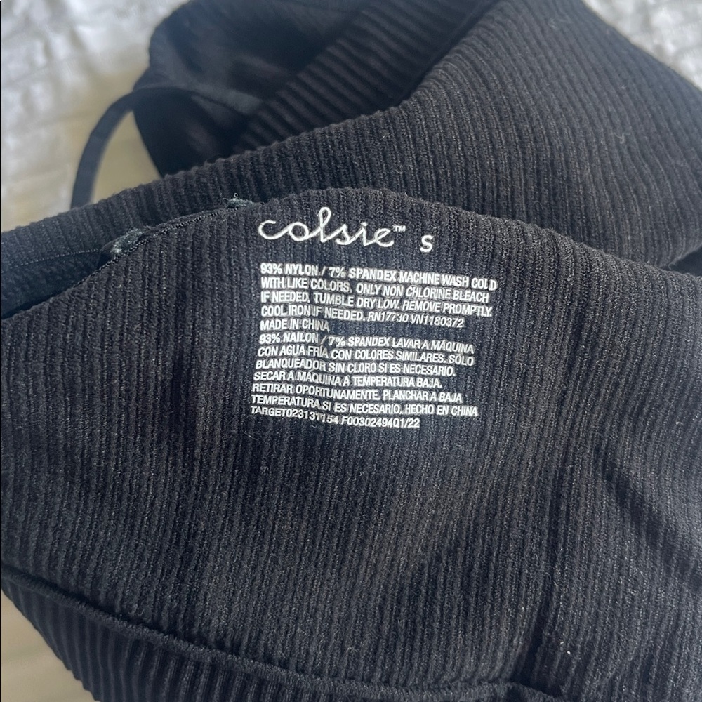 Colsie Black Ribbed Top - Picture 3 of 3